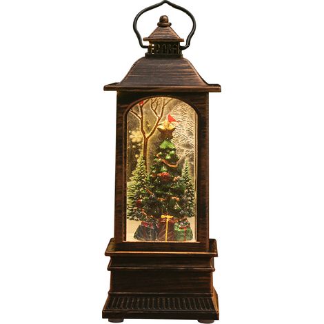 Lanterne Boule à Neige Lumineuse Noël - Père Noël et Petite Fille - LED Chaude - Décoration Intérieure - 1 Pièce (1/5)