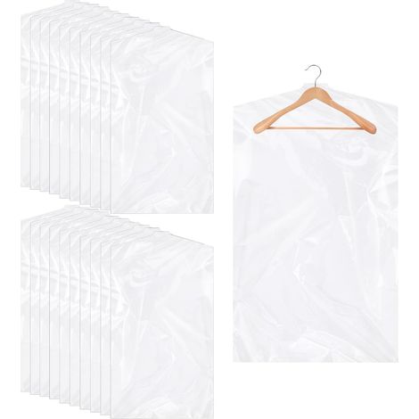 20 Pieces Transparent Plastic Hanging Covers, 60 x 100 cm (1/5)
