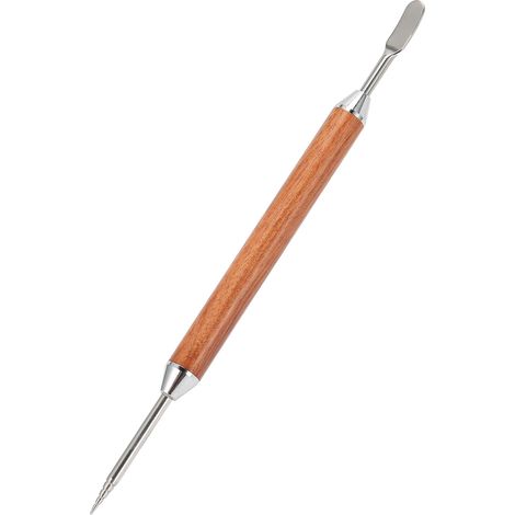 Ortviai Aiguille à Latte en Acier Inoxydable avec Poignée en Bois Composite – Outil de Décoration Café DIY, 15 cm (1/4)