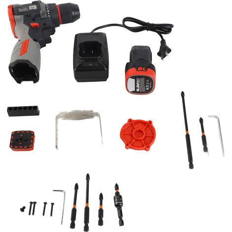 [JAMAIS UTILISÉ]Perceuse à percussion 16,8 V sans balais, rechargeable avec batterie et chargeur, couple de 45 N.m, 2 vitesses variables, outils électroportatifs pour la maison. (1/5)