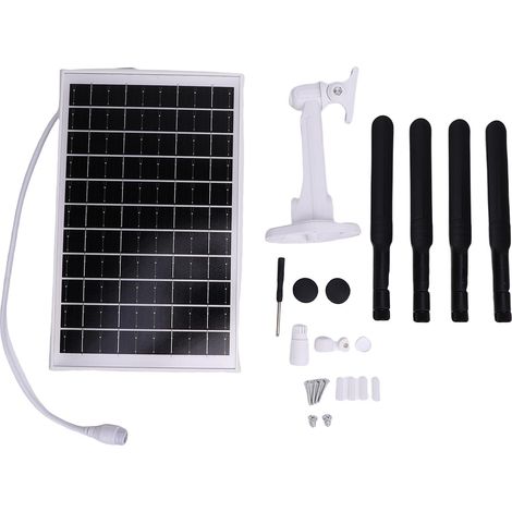 Modem routeur 4G LTE à énergie solaire 12 W, extension WiFi 6 300 Mbps avec emplacement pour carte SIM, batterie 18 000 MAh, longue portée 150 m, antennes blanches étanches IP66