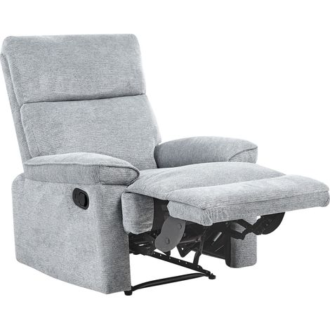 Recliner Chair EVERTON With Footrest Fabric Grey (1/5)