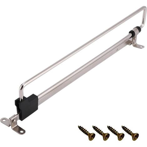 Cintre à vêtements réglable avec rail télescopique extensible, système coulissant pour suspendre et organiser les vêtements dans une armoire (1/5)
