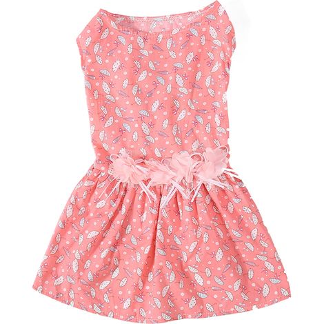 Robe rose XS pour chien, col rond, sans manches, douce, légère, élégante, pour séance photo quotidienne (1/4)