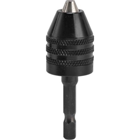 Mandrin à Clé sans Perceuse Impact Adaptateur Bits 3 Mors 1/4in Hex Shank 0.6‑8mm Noir (1/5)