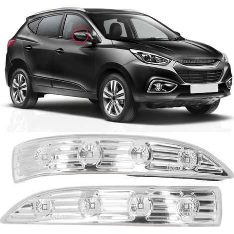 2pcs Transparent Hybrid Wing Mirror Turn Signal for Hyundai Tucson IX35 2010-2015 (1/5)