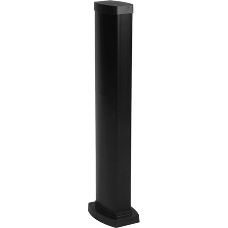 Colonnette à clippage direct 2 compartiments hauteur 0,68m couvercle PVC et corps en alu noir RAL9017 (653025) (1/2)