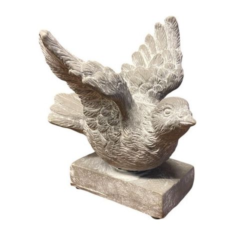 Decorative Bird Ornament - Resin - L12 x W12 x H13 cm - Grey