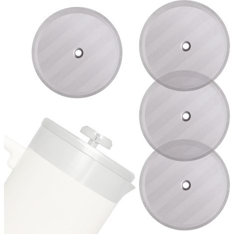 4pcs Filtres à Piston Compatibles avec 48 oz Cafetière à Piston, Acier Inoxydable Réutilisables Grille Rechange Accessoires et Pièces Détachées (1/5)