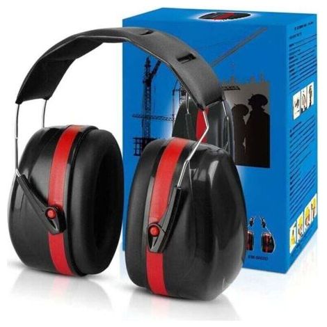 BUNTHAUS PA Casque Anti Bruit Pliable Réglable avec Atténuation SNR 34dB Protection Auditive Confort Adulte pour Milieu Bruyant Rouge (1/4)