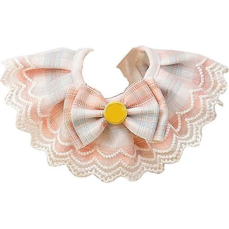 Dekoratives Halsband für Hunde und Katzen, rosa Party-Lätzchen Größe M, Haustierkostüm-Accessoire, Welpenhalsschmuck, Party- und Feiertagsartikel.
