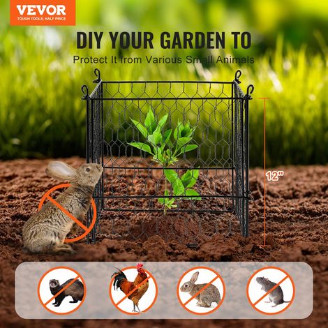Cage à plantes contre animaux, lot de 4, grillage de protection pour plantes fleurs légumes, 34x34 cm, 16 mailles métalliques, prot… (1/5)