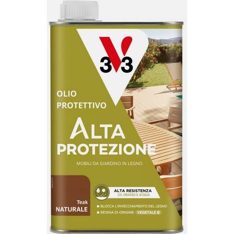 Olio Protettivo per Mobili da Giardino Teak 500 ml Alta Protezione UV e Acqua