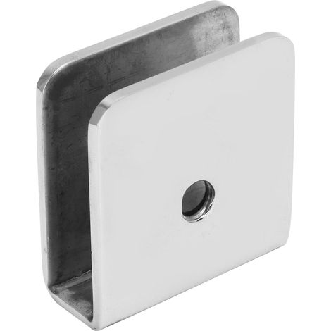 Clip de fixation carré 45 x 48 mm pour porte de salle de bain, support de fixation pour verre de 8 à 12 mm. (1/5)