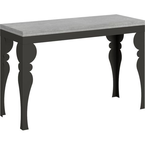 Tavolo "Pistoia" allungabile in legno per sala da pranzo -Allungabile fino 200x90 cm / Cemento (1/4)