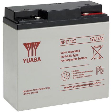 Yuasa – Batterie plomb étanche 12V 17Ah – Technologie VRLA sans entretien – Pour applications jouets, alarme, portail électrique (1/3)