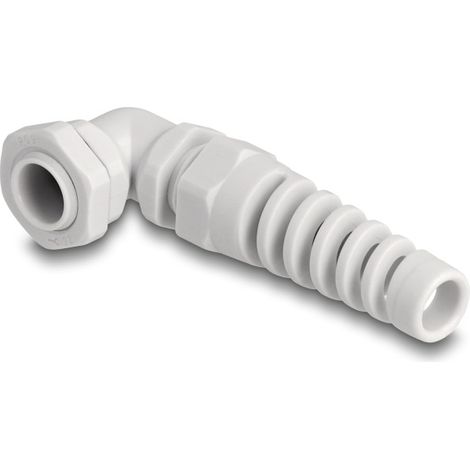DeLOCK Delock Kabelverschraubung mit Zugentlastung 90° gewinkelt PG9 grau (60582)