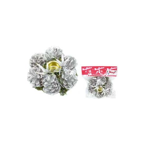 PORTA CANDELE A UN POSTO COLORE ARGENTO - 1 blister I RE MAGI