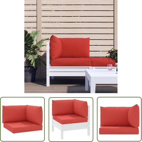 INLIFE Coussins de canapé palette 3 pcs Rouge Tissu (1/5)