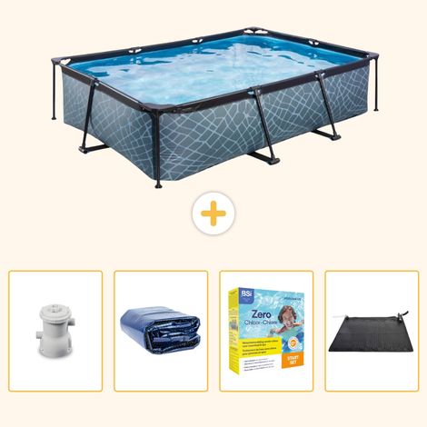 Exit-toys Piscine Exit Rectangulaire - Effet Pierre - 300x200x65 cm - 5-pièces SCB11 (1/5)