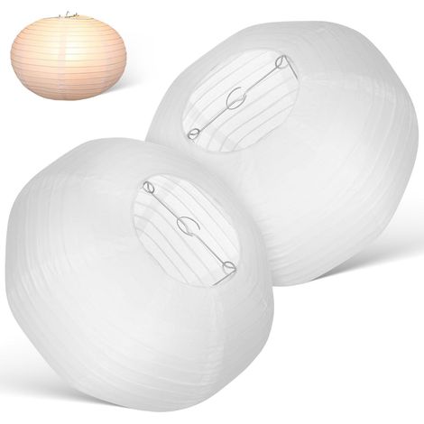 Paper Hanging Lamp Shade White 2 Units 30 CM Diameter for