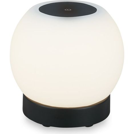 LED Tischlampe Akku Dimmbar Glas Kabellos Touch 3W schwarz Ø16cm Briloner