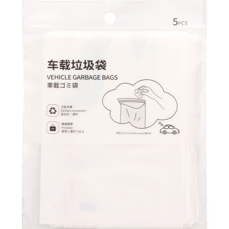 Lot de 30 sacs poubelle jetables à usage unique, type adhésif, à suspendre, pour voiture, maison ou bureau. (1/5)