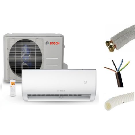 Bosch – Climatiseur mural réversible 7200W inverter – Kit de pose 5m inclus – Pour pièces jusqu'à 80m² – Fonctionnement chaud/froid -15°C/+50°C