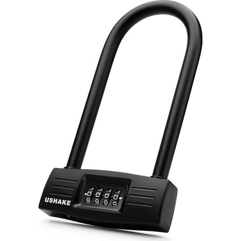 Antivol en U pour vélo, antivol à combinaison robuste pour vélo, scooter, moto, serrure de porte à combinaison, antivol (1/5)