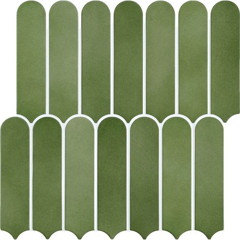Pegatinas decorativas para azulejos, textura 3D, resistentes al agua, peces verdes, 10 láminas (1/2)