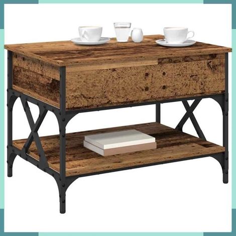 Table basse - 883038 - Bois d'ingénierie - 70 x 50 x 50 cm - Avec 1 étagère (1/5)