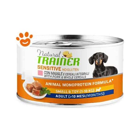 Cane - Natural Trainer Sensitive Adult Small&Toy 150gr Maiale&Cereali No Gluten