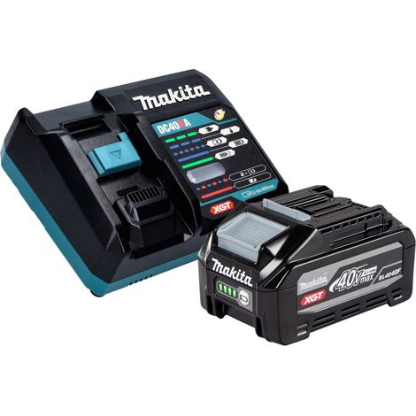 Kit Makita Power Source: 1 batería BL 4040 F de 40 V máx. y 4,0 Ah XGT (1910N6-8) + cargador DC 40 RA (191E07-8)