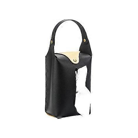 Taschentuchbox fürs Auto, Aufbewahrungsbehälter für Taschentücher aus Leder, Serviettenclip, Hängebox aus Leder, Hänge-Taschentuchbox aus Leder für die Sonnenblende im Auto