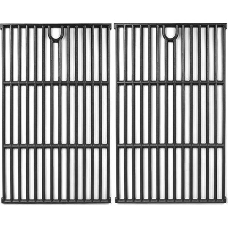 Lot de 2 grilles de rechange en fonte pour Landmann Triton 3 & 4, Barbecook Vanille, Charbroil Gas2Coal 330, 43,4 x 30,7 cm (1/5)