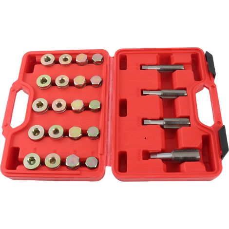 Kit de réparation de filetage pour carter d'huile, 64 pièces - Jeu d'outils pour bouchons de vidange de carter et de boîte de vitesses, M13, M15, M17, M20 (1/5)