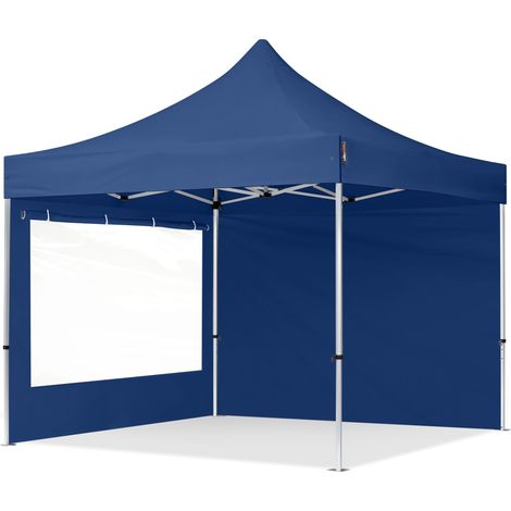 TOOLPORT 3x3 m Tente pliante - Alu, côté panoramique, bleu foncé (1/5)