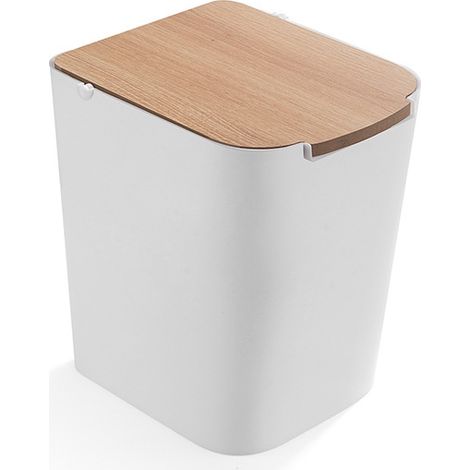 Poubelle à Couvercle Bambou 5L Unique Convient pour la cuisine, les toilettes, le bureau (1/5)