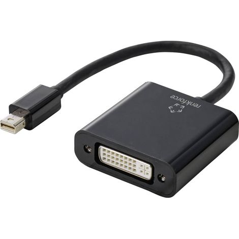 Renkforce RF-4769258 DisplayPort / DVI Adaptateur [1x Mini port Display mâle - 1x DVI femelle 24+5 pôles] noir gaine en PVC 15.00 cm Y618502 (1/3)