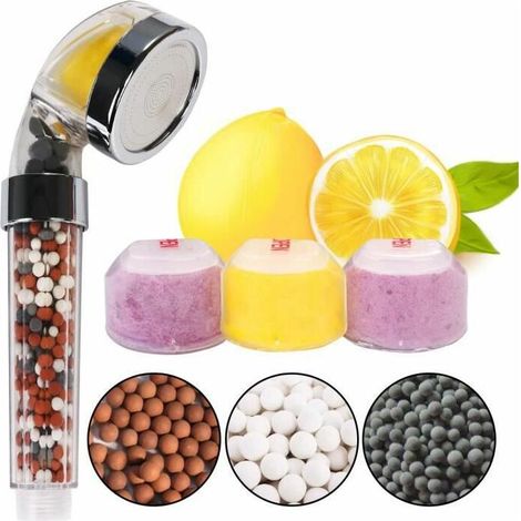 royaluxe - Pommeau de Douche Haute Pression, avec Filtre de Filtration de Parfum Vitamine C Citron Lavande Rose, Perles Minérales S3Pratique et pratique (1/3)