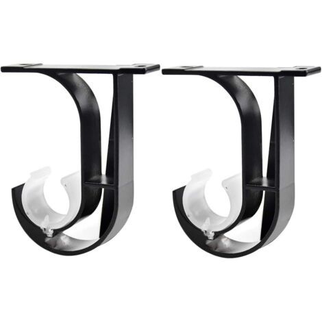 pcs Support de Tringle à Rideau Supports de Fixation au Plafond Support Tringle Penderie en Alliage de Zinc pour Chambre Salon avec Vis Tuyaux d'expansion (Noir) (1/5)