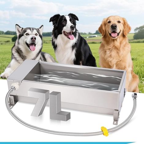 Abreuvoir automatique pour chien - En acier inoxydable - Pour bétail - Tuyau d'eau - Robinet flotteur - Réservoir pour animaux (1/5)