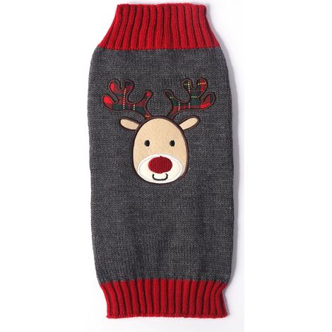 Dog Christmas Elk Knitted Sweater Pet Winter Warm Clothing (M) 1 Piece (1/5)