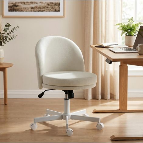 MEUBLIV Silla de oficina 58x57x83 cm crema – giratoria con mecanismo de balanceo (1/5)
