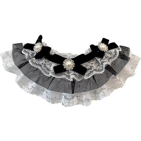 (dentelle Noire Et Blanche)petit Bavoir Broderie Triangle Vtements La Mode Costume Avec Rglable Scraft Bavoirs Pour Animaux De Compagnie Chiens A (1/3)