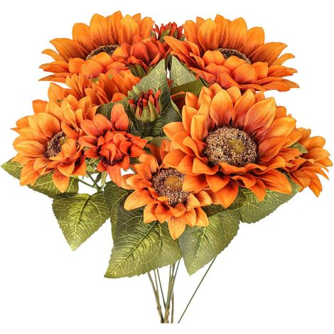 Bouquet De Tournesols Artificiels - Décoration Intérieure Automnale - Fleur Synthétique Rétro Sans Entretien - 1 Pièce (1/5)