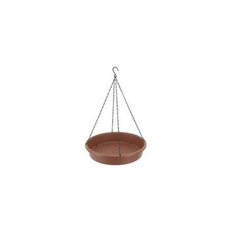 Fontaine à eau solaire pour oiseaux, style suspendu, avec bassin en métal pour terrasse ou jardin. (1/5)