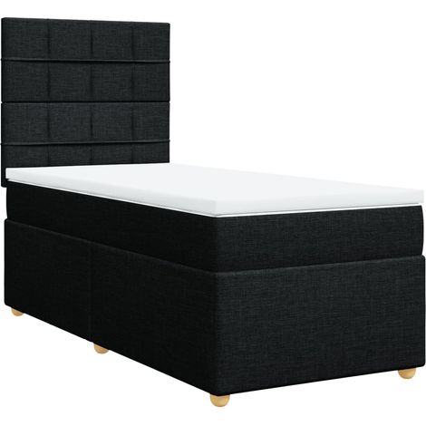 Maison Exclusive - Cama box spring con colchón tela negro 80x200 (1/5)