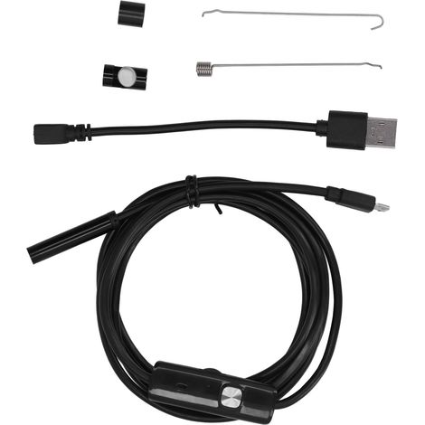 Endoscope industriel USB avec 6 LED, sonde de 7 mm, caméra d'inspection de canalisations, étanche IP67, portée de 1 mètre / 3,3 pieds.