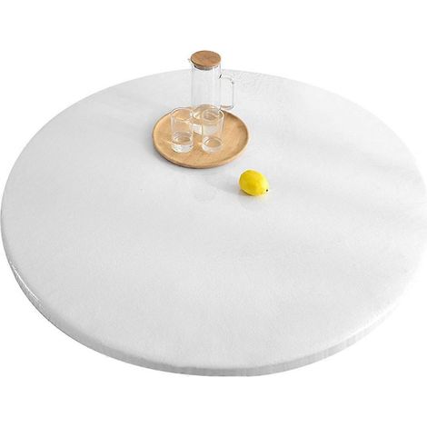 Nappe ronde transparente, set de table d'extérieur, nappe souple en verre, imperméable et résistante à l'huile, nappe d'hôtel (1/4)